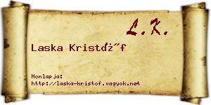 Laska Kristóf névjegykártya